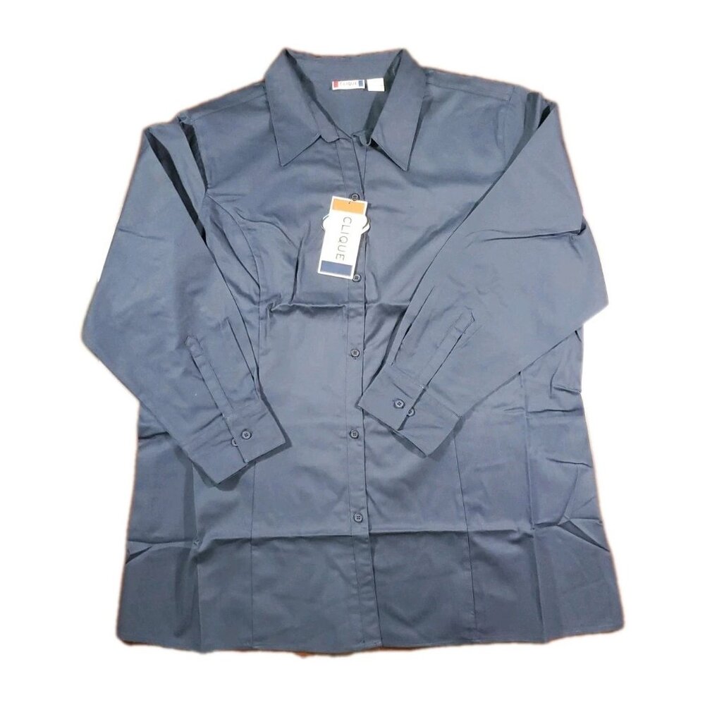 CLIQUE Blue Work Shirts Uniform Long Sleeve 3M Repellent XXL NWT